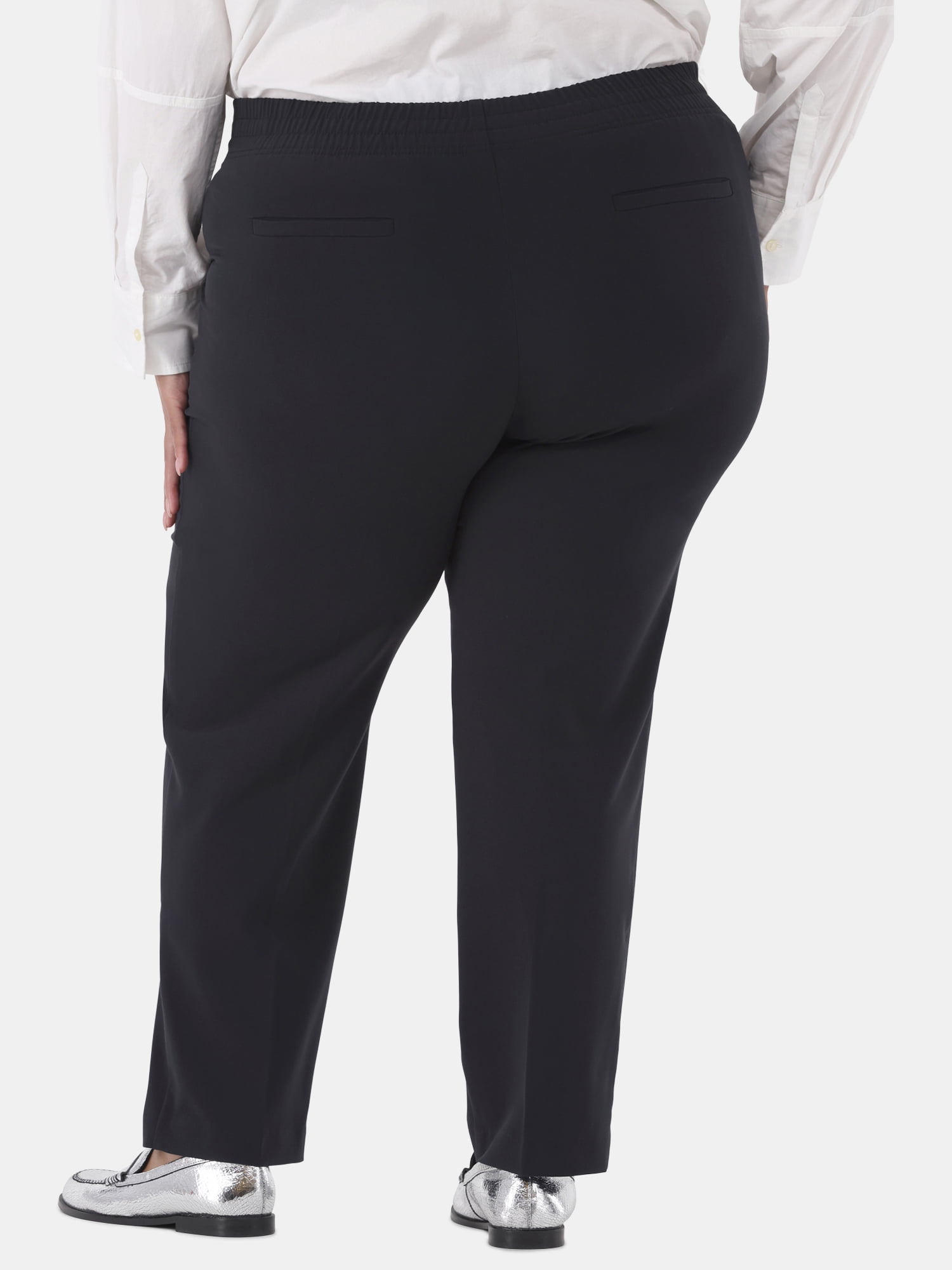 Just My Size by Hanes Women's Plus Tummy Control Dress Pants, Sizes 0X-4X, Regular & Petite