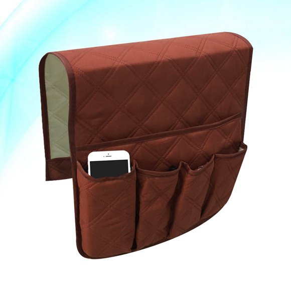 ADDHAT 1Ud Bolsa De Almacenamiento De Fieltro Para Sofá Con Compartimentos Y Red Duradera Color Café