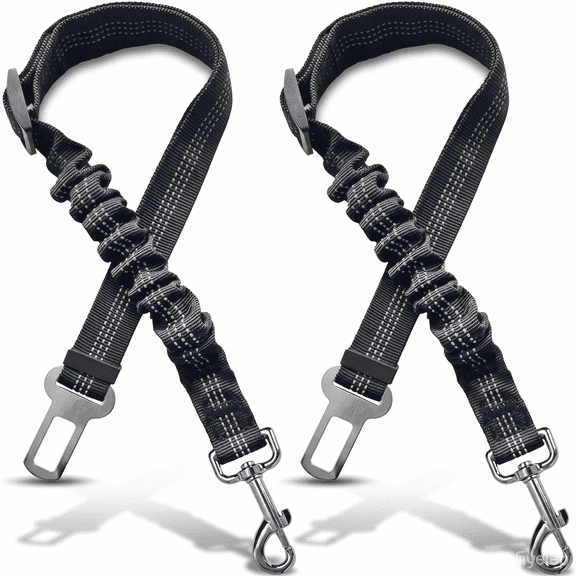 Dog Seat Belt for Car, 2 Pack Adjustable Pet Safety Restraint, Swivel Clip Design, Durable Nylon, Universal Fit