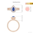 thumbnail image 4 of ANGARA Natural Split Shank Pear Tanzanite and Diamond Double Halo Ring in 14K Rose Gold for Women (Size-6x4mm) | December Birthstone, Anniversary, Jewelry Gift for Women | Natural Tanzanite Ring, 4 of 9