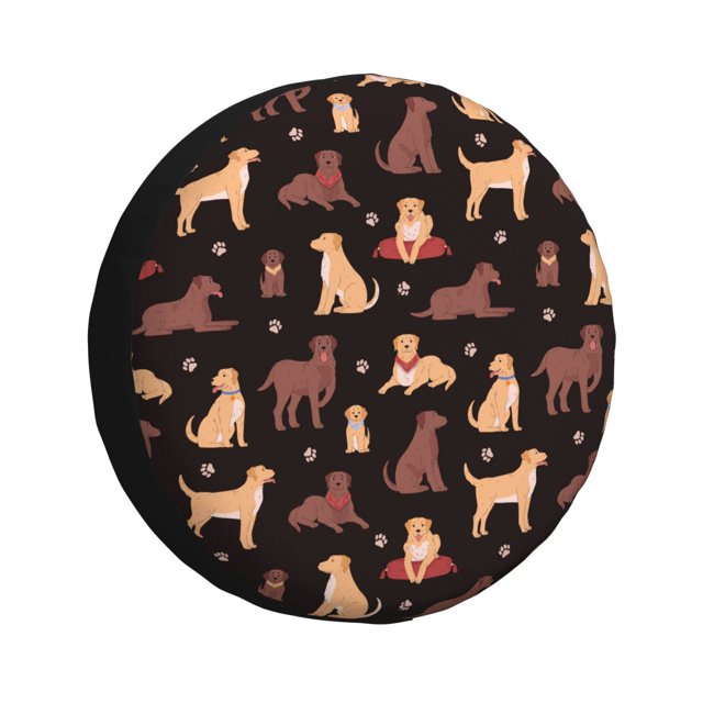 Fotbe Labrador Retriever Dog Funda de Llanta de Repuesto con Estampado, Engrosada, Ajuste Universal para Jeep, Remolque, RV, SUV, Camión-17 inch
