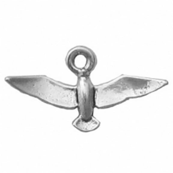 Sterling Silver 16" .8mm Box Chain 3D Mini Spread Wings Seagull Bird Pendant Necklace