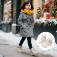 thumbnail image 4 of uvwlwu Winter Boots for Girls,Glitter Pearl Chain Boots Fashion British Style Short Boots Fall Winter Big Kids Leather Soft Sole Ankle Boots(Size:9.5-10 Years), 4 of 9