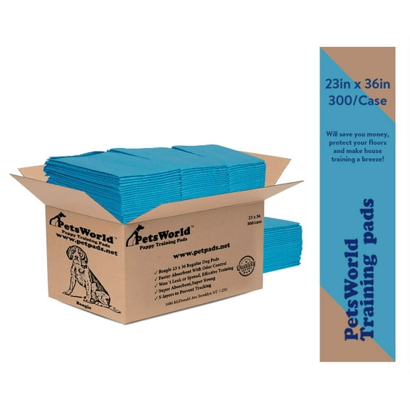 PetsWorld 300 Count Puppy Pads for Small Pets, 23 in x 36 in, Leak-Proof, Value Pack