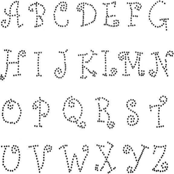 2 Sheets 19x25.5cm Alphabet Letters from A-Z Hotfix Transfer Rhinestone Iron on Patches for Clothing DIY Projects Shoes Garments