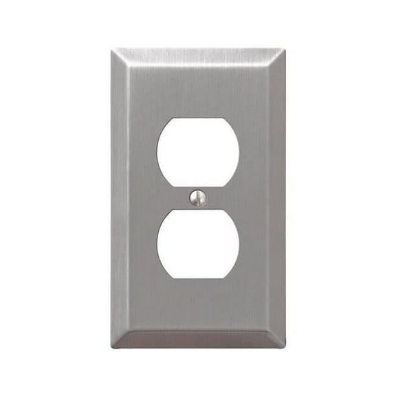 Traditional Duplex Wall Plate, 1 Gang, Brushed Nickel