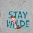 thumbnail image 3 of Zootopia 2 - Nick The Fox Stay Wilde - Juniors Cropped Short Sleeve Graphic T-Shirt, 3 of 5