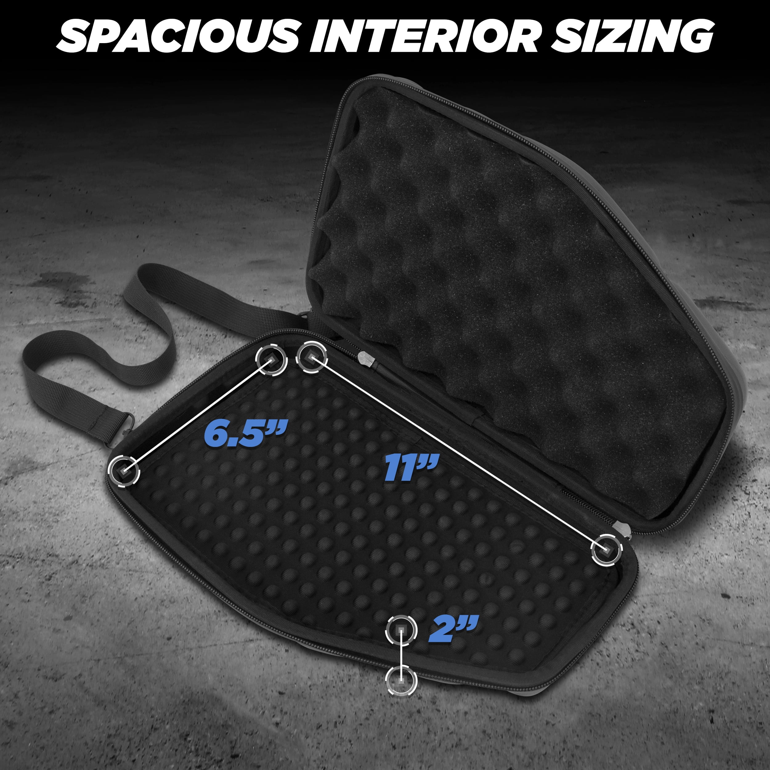 CASEMATIX 12" Pistol Case Fits 9mm Pistols - Premium Hard Handgun Case with Lock Zippers - Case Only