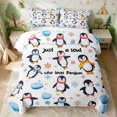 thumbnail image 2 of Erosebridal Penguin Twin Quilt Set for Boys Girls, Winter Scarves Twin Coverlet Set, 2-Piece 1 Bedspread and 1 Pillowcase, 2 of 7