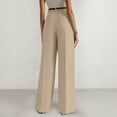 thumbnail image 4 of Womens Wide Leg Dressy Pants 2025 Business Casual Work Pants High Waisted Slacks Trousers Beige 2XL, 4 of 5