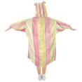 thumbnail image 2 of FORMRS Wearable Blanket Hoodie with Sleeves for Kids Cozy Flannel Sweatshirt, Pink and Yellow Striped Pattern, 2 of 7