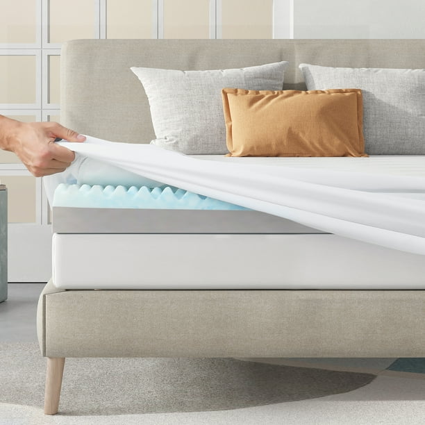 Sweetnight 3'' GelInfused Memory Foam Mattress Topper with Removable