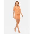 thumbnail image 2 of Tbfashion Women's Short Sleeve Lapel Button Front Top Shorts 2 Piece Outfit Set, 2 of 3