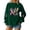 Dark Green, variant on Womens Breast Cancer Awareness Sweatshirts Long Sleeve Drop Shoulder Crew Neck Pullover Colorful Hummingbird Pink Ribbon Graphic Fall Winter Tops Pink XXL