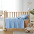 thumbnail image 5 of Nestl Baby Quilts Kids Bedspread, 3-Piece Grid Weave Lightweight Toddler Bedding, Blue, 5 of 5