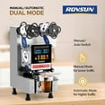 thumbnail image 5 of ROVSUN Cup Sealing Machine, Fully Automatic Cup Sealer Machine, Electric Cup Sealing Machine with LCD Intelligent Display for Bubble Milk Tea Coffee, 500-650 Cups/H, 88/89/90/95 mm Cup, Black, 5 of 15