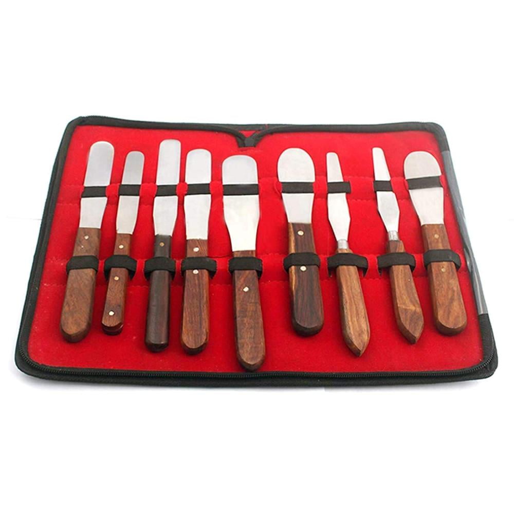 Premium Grade Stainless Steel Set of 9 Pieces Dental Mixing Spatula Plastic ALIGNATE Mixing