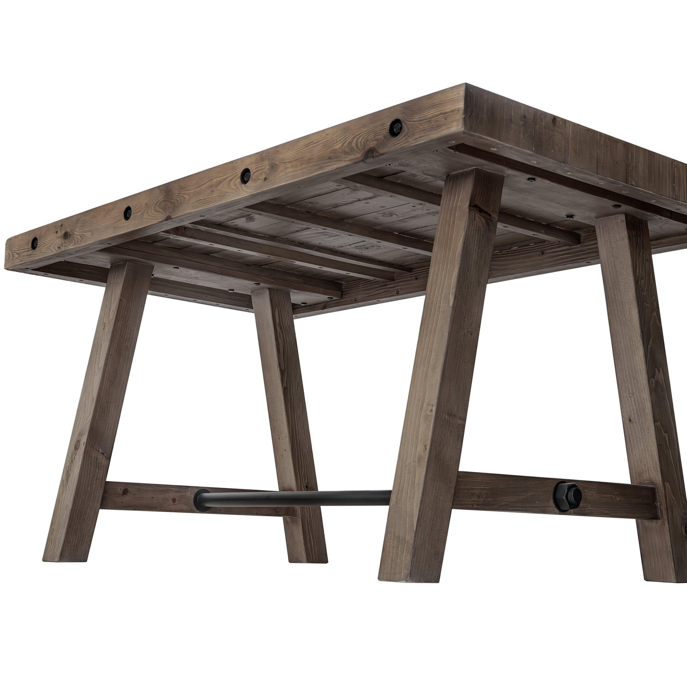 Guyou 59" Dining Table for 4-6 People, Farmhouse Rectangular Kitchen Table, Solid Wood Rustic Dinner Table for Dining Room Kitchen, Natural