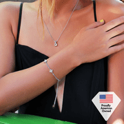 Cate & Chloe Adeline 18k White Gold Plated Chain Bracelet with Swarovski Crystal Clusters for Women