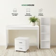 thumbnail image 3 of Set Escritorio, Librero y Archivero de Madera Kingshouse Moderno Multifuncional Muebles Organizador blanco, 3 of 8