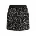 thumbnail image 2 of Lopecy-Sta Skirt for Women with Glitter Sequin Ruched Mini Elastic High Waist Bodycon Silhouette, Sparkly Party Skirt with Ruched Detail Ideal for Nightclub, Date Night and Holiday Events, 2 of 7