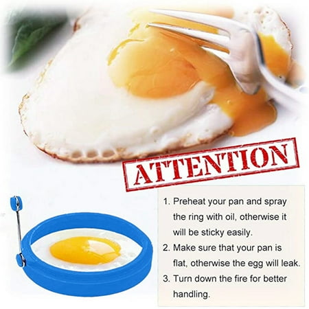 

XEOVHV 2PCS Silicone Omelette Rings Shapes Kitchen Cookers Tool Moulds Fryer Tools Suitable for Kitchen Use