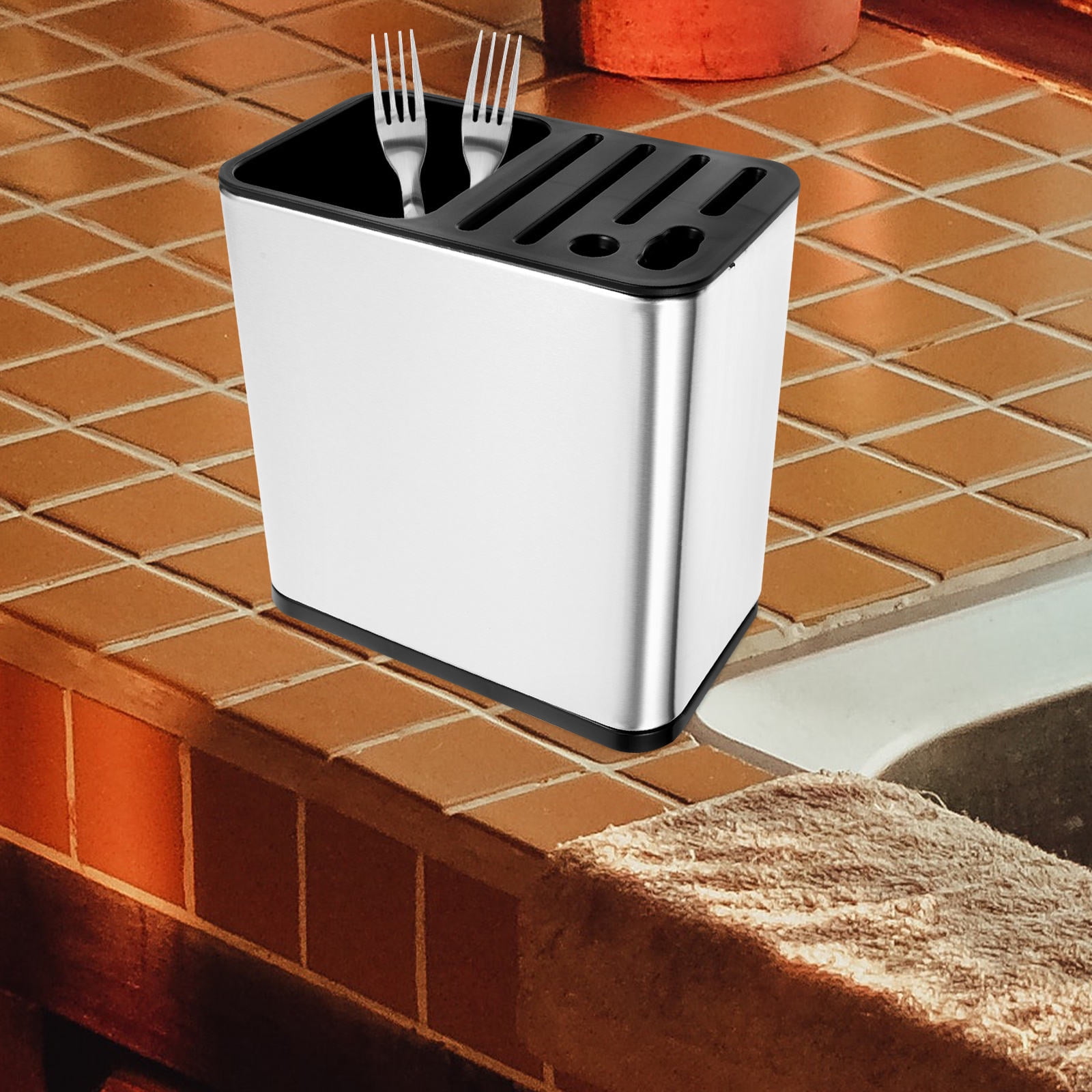 UPGRATOR 1Pack Kitchen Utensil Holder Stainless Steel For Cooking Utensils And Knife Storage In Minimalist Design