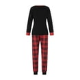 thumbnail image 3 of EYIIYE Family Matching Christmas Pajamas Set Letter Tree Plaid Print Holiday Pajamas Sleepwear Dad Mom Kids PJs, 3 of 6
