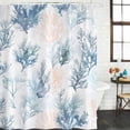 thumbnail image 2 of Xipuska Coral Coastal Shower Curtain - Water Repellent Fabric Shower Curtains Washable, Green Orange Blue Coral Summer Ocean Decorative Polyester Cloth Bathroom Curtains Modern Bath Decor 36"x72", 2 of 6
