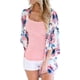 thumbnail image 3 of FINOCEANS Cárdigans tipo kimono de gasa floral para mujer, sueltos, para cubrir la playa, media manga, 3 of 5