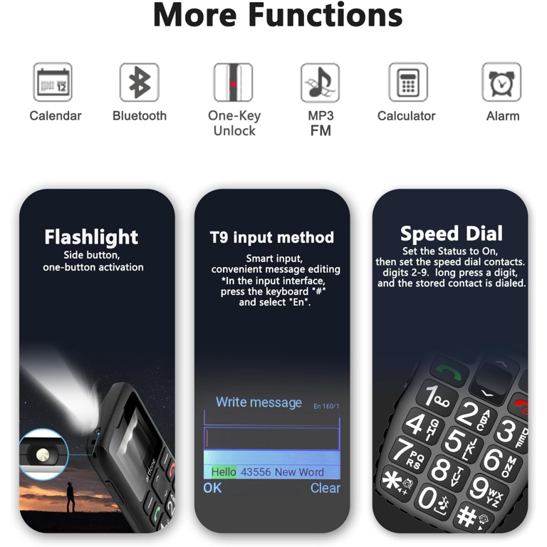 artfone C1 Téléphone portable pour personnes âgées sans artfone C1 Téléphone portable pour personnes âgées sans