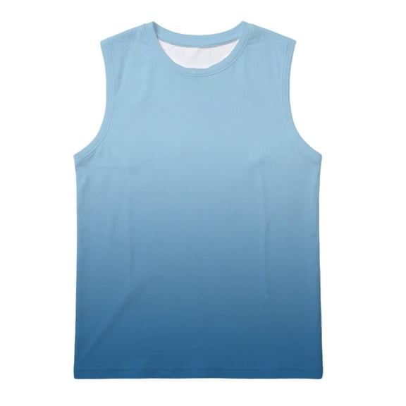Ticikt Boys Tank Tops Athletic Sleeveless Crewneck T-Shirts Kids Undershirts,Color:Light Blue,Size:13-14 Years