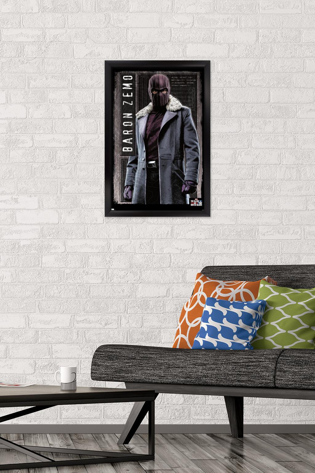 Marvel TeleVision Falcon and Winter Soldier - Baron Zemo Wall Poster, 14.725" x 22.375", Framed