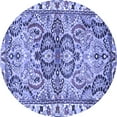 thumbnail image 1 of Ahgly Company Machine Washable Indoor Round Persian Blue Traditional Area Rugs, 3' Round, 1 of 4