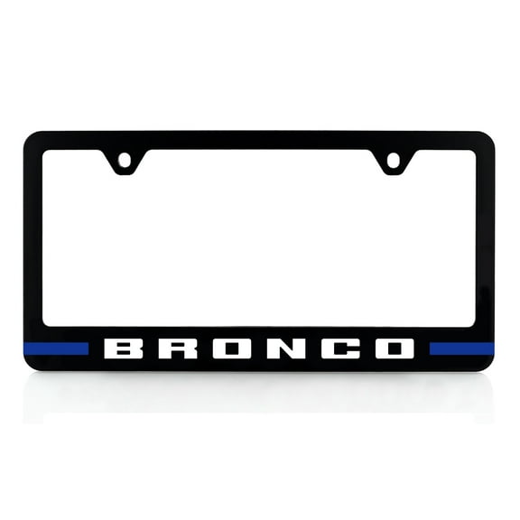 Ford Bronco UV Printed Plastic License Plate Frame - Blue
