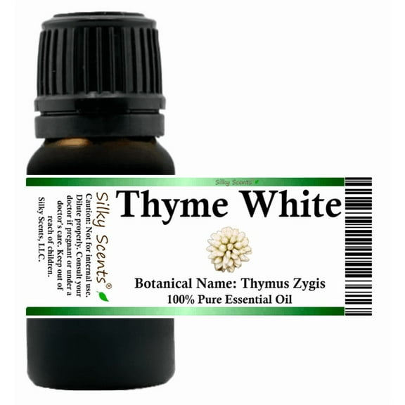 Thyme White Essential Oil 5 ml (1/6 fl oz) - 100% Pure and Natural by Silky Scents
