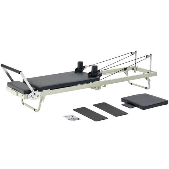 Foldable Home Pilates Reformer Machine with Dual Resistance - Advanced/Beginner Workout Bed for Studio & Gym, 400 LBS Capacity