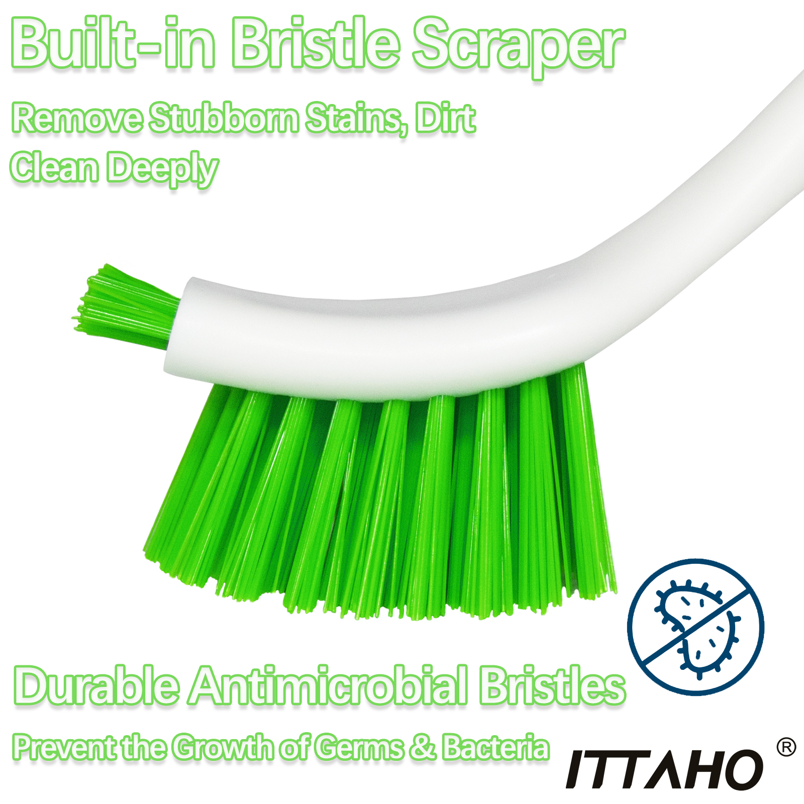 ITTAHO Dish Scrub Brush Set, Double-Sided Bristles, 3 Pack photo 2