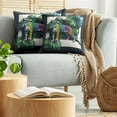 thumbnail image 5 of Ambesonne Leopard Throw Pillow Cover 2 Pack, Monstera Colorful Wilds, 18", Green Petrol Blue, 5 of 7