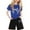 Blue, variant on Gzbliryd Summer Outfits Summer 2 Piece Sets Quick Drying Athletic Short Sleeve Crop Tops and Shorts for Teen Girls Plus Size Spring Clothes
