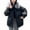 Black, variant on Womens Coats Fall And Winter Big Hair Collar Lapel Fashion-padded Long-sleeved Jacket Cute Clothes Winter Coat for Women,Womens Zip Up Jacket Ladies Tops M