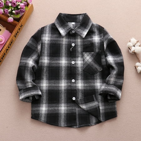 

Winter Coat Flannel Jacket Plaid Long Sleeve Lapel Button Down Shacket Girls Pockets Shirt Top Outwear