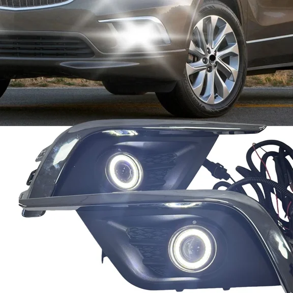 LED DRL COB Angel Eye Halo Ring Fog Light Projector For 16-18 Buick Envision L&R