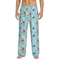 thumbnail image 2 of Lsque Flamingos And Tropical Plants Print Men's Pajama Pants, Lounge Pant - Comfortable Home Wear,Elastic Waistband, Stylish Design-Medium, 2 of 9