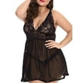 thumbnail image 2 of XXLvision Women's Plus Size Lingerie Lace Dress Babydoll 2-Pic Set Nightwear Sleepwear, 2 of 5