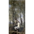 thumbnail image 2 of Corot, Jean-Baptiste-Camille 18x32 White Modern Wood Framed Museum Art Print Titled - La Toilette, 2 of 4