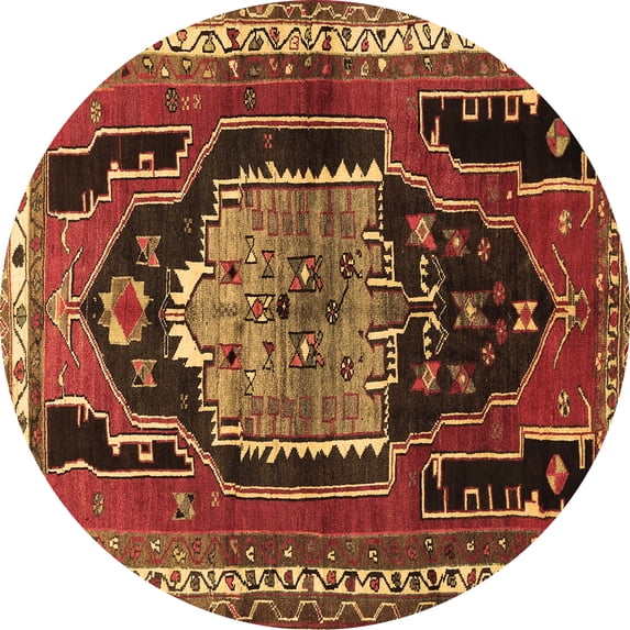 Ahgly Company Indoor Round Persian Brown Traditional Area Rugs, 6' Round
