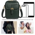 thumbnail image 4 of PU Leather Small Crossbody Cell Phone Bag with Adjustable Removable Strap Zipper Shoulder Handbag Purse Cellphone Bag Wallet Purse for Women Men (Green), 4 of 10