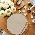 thumbnail image 2 of Pure Light Khaki Round 15 Inch Placemats Set of 6, Simple Solid Color HeatResistant Non Slip Place Mats for Dining Table, Wipeable Braided Kitchen Table Mats for Housewarming, 2 of 9
