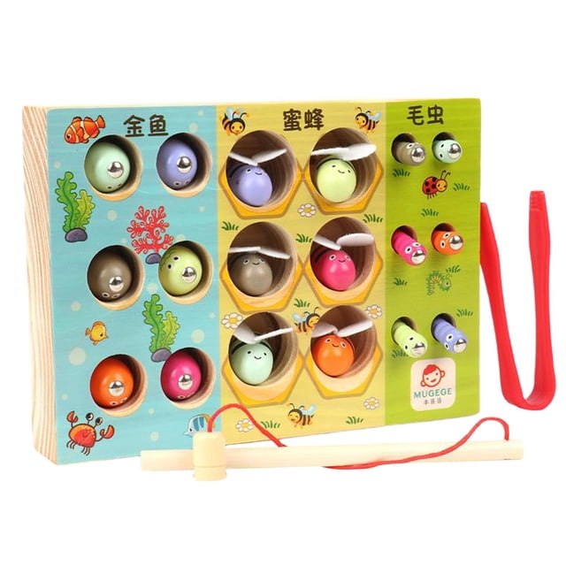 Gusanos Juguetes De Madera Juego Juguetes Educativos Para Montessori SM SunniMix bloques de pesca montessori